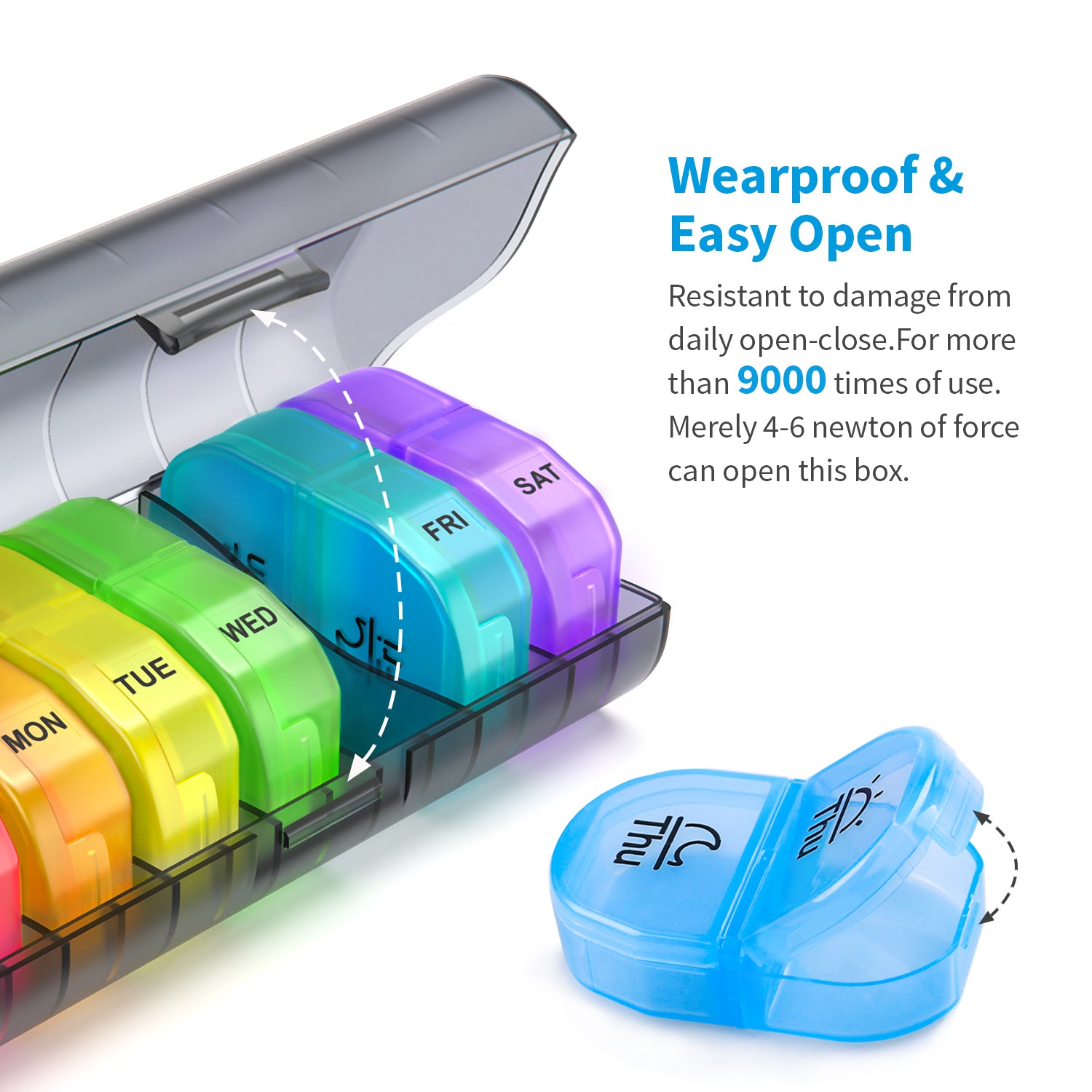Weekly Pill Organizer 2 Times a Day, ZIKEE AM PM Pill Box with 7 Detachable Pill Case with Large Storage