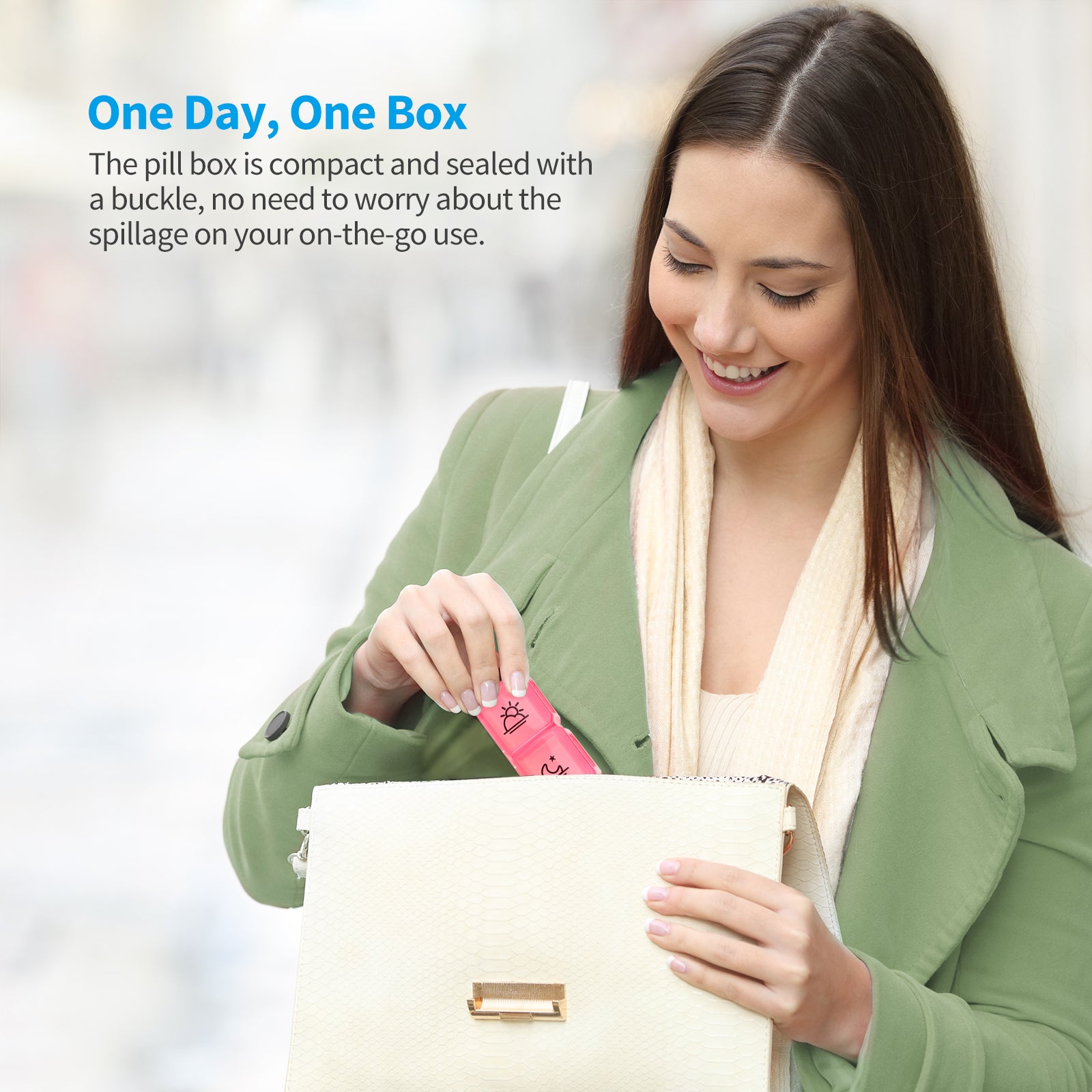 ZIKEE 30 Day Pill Organizer Monthly, Portable Pill Box Cases with 32 Twice a Day AM PM Compartments