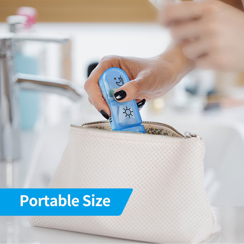 ZIKEE Weekly Pill Organizer 3 Times a Day, Compact Pill Box 7 Day with Roomy Pill Case and Sturdy Design