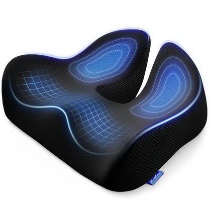 ZIKEE 6" Thickened Donut Pillow Seat Cushion, Ergonomic Hemorrhoid Pillow with Widened Cutout for Tailbone,Sciatica Pain Relief &amp; Postpartum, Memory Foam Office Chair Cushion for Long Sitting at Home
