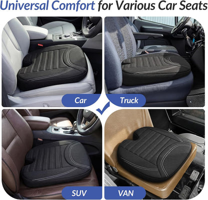 ZIKEE Wedge Car Seat Cushion for Tailbone Pain Relief &amp; Better Visibility, Ergonomic Memory Foam Seat Cushion for Car with Breathable Channel Design, Fits Car, SUV, Truck, Non-Slip Mesh Cover