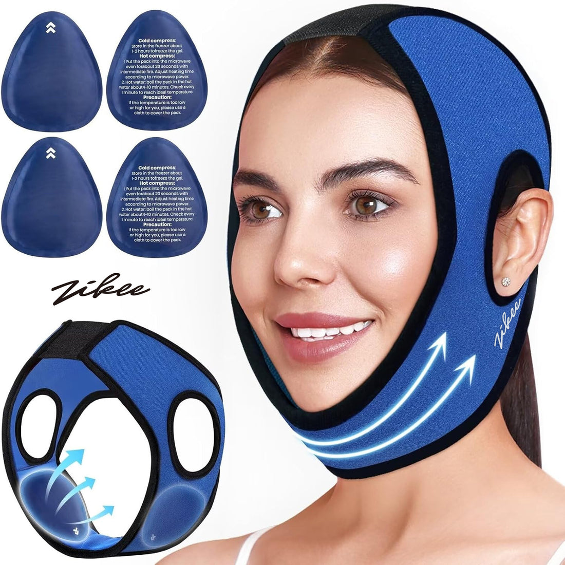 ZIKEE Versatile Hot or Cold Therapy Wraps - Adjustable Head Wrap with Ergonomic Design for Pain Relief and Recovery