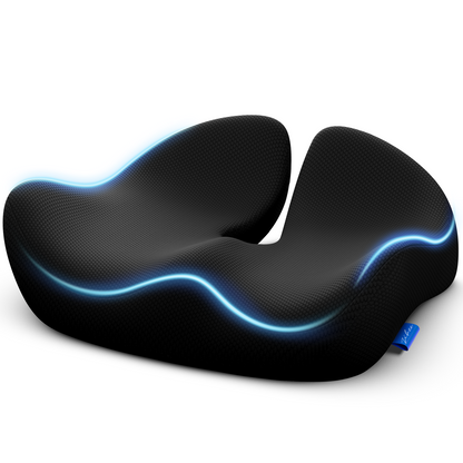 ZIKEE Pioneering Seat Cushion for Pressure Relief, Ergonomic Office Chair Cushion for Sciatica, Back, Hemorrhoids &amp; Tailbone Pain Relief, High-Density Memory Foam Car Seat Cushion with Anti-Slip Base