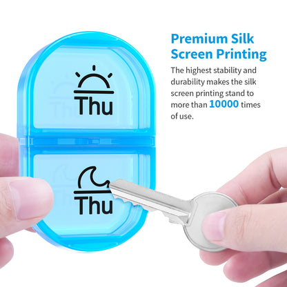 Weekly Pill Organizer 2 Times a Day, ZIKEE AM PM Pill Box with 7 Detachable Pill Case with Large Storage