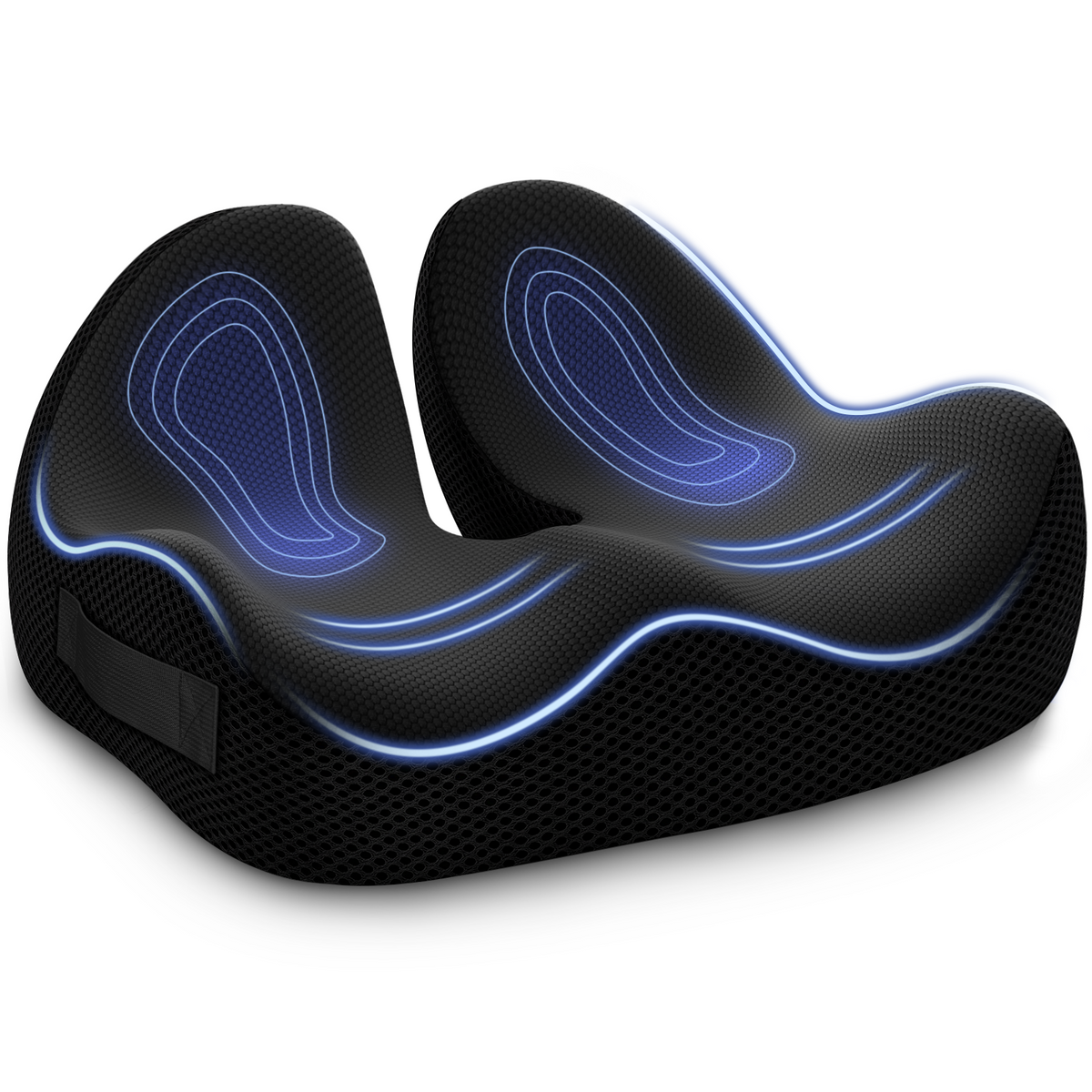 ZIKEE Ergonomic Contoured Seat Cushion for Pain Relief, All-Day Comfort, Office Chair Cushion with Raised Back Support for Tailbone, Sciatica &amp; Back Pain Relief, Premium Memory Foam for Car, Home