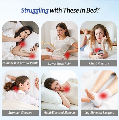 ZIKEE Ergonomic Multi-Positional Wedge Pillow for Stomach Sleepers, Scientific Zoning Design for Effective Shoulder &amp; Back Pain Relief, Memory Foam Body Pillow for Reading, Skin-Friendly Fabric