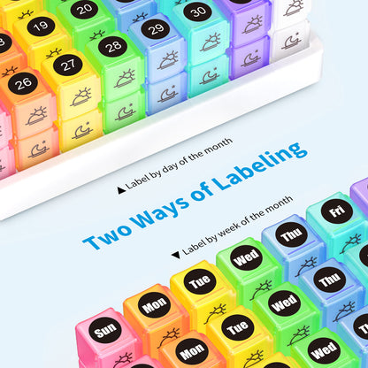 ZIKEE 30 Day Pill Organizer Monthly, Portable Pill Box Cases with 32 Twice a Day AM PM Compartments