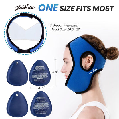 ZIKEE Versatile Hot or Cold Therapy Wraps - Adjustable Head Wrap with Ergonomic Design for Pain Relief and Recovery