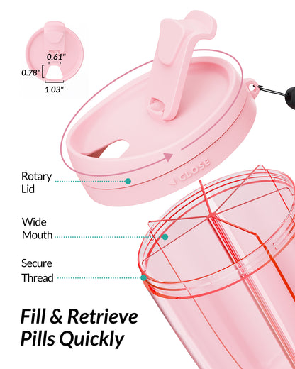 Zikee Pill Dispenser with Anti-Mixing &amp; Wide Openings Design, Large Pill Bottle Organizer