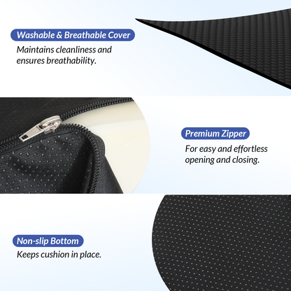 ZIKEE Donut Pillow Seat Cushion for Tailbone Pain, Hemorrhoid Pillow with Pressure Relief Hole &amp; Thigh Slope Design for Postpartum &amp; Post Surgery Sitting Relief, Donut Seat Cushion for Office &amp; Home