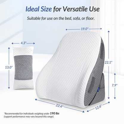 ZIKEE Adjustable Wedge Pillow Headboard Set for Sleeping &amp; After Surgery Ergonomic Reading Pillow for Sitting in Bed, Back Pain Relief &amp; Leg Elevation, Bed Wedge with Premium Memory Foam, Soft Cover